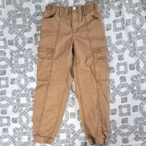 Kids Tan Cargo Jogger Pants SzM 7-8